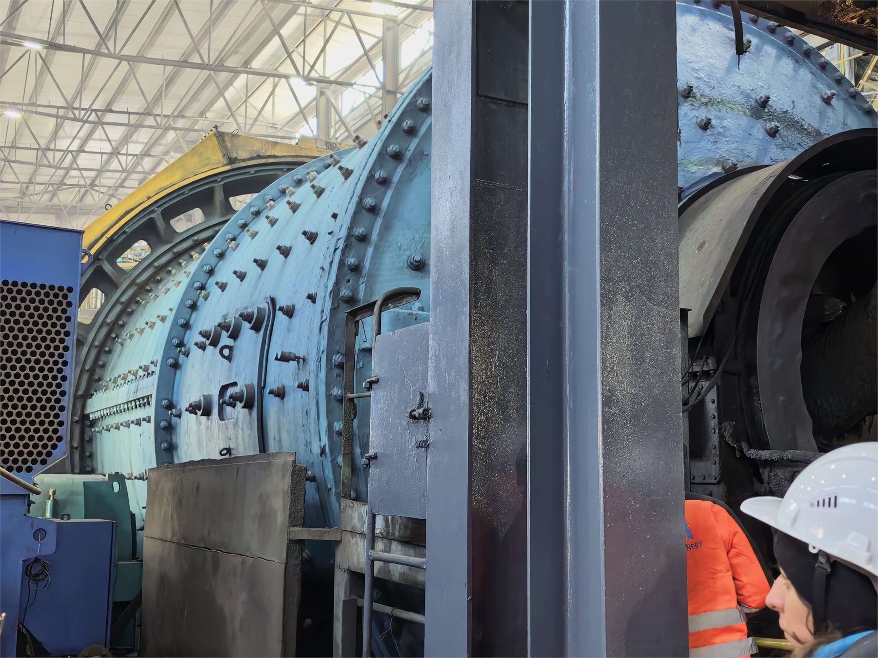 Large ball mill documented during field work in Kazakhstan